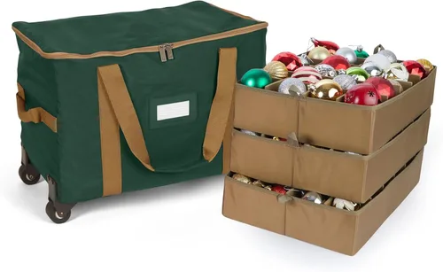 Miniatura 37 de Covermates Keepsakes Bolsa de almacenamiento ajustable para adornos, poliéster resistente, separadores acolchados y bandejas FlexGrid, organizador