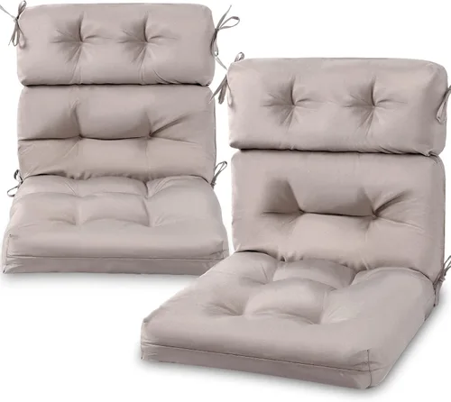 Miniatura 15 de Geelin 2 cojines de respaldo alto para silla de patio, para interiores y exteriores, cojines de respaldo copetudo para patio, mecedores, reemplazo