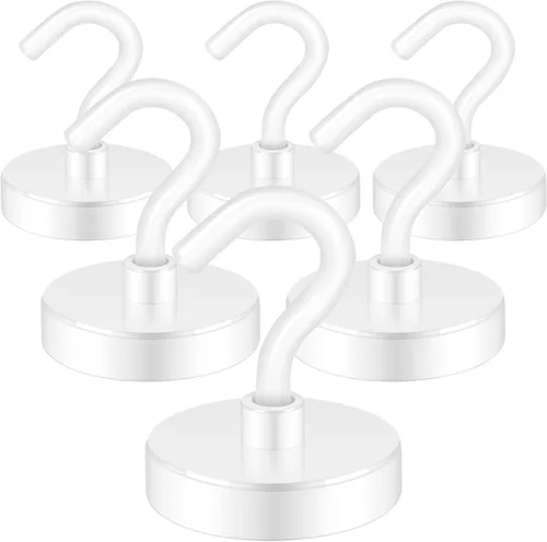 Miniatura 50 de Neosmuk Ganchos magnéticos extrafuertes con resistencia de más de 27 lbs, con imanes de tierras raras resistentes para refrigerador, crucero, Bronce