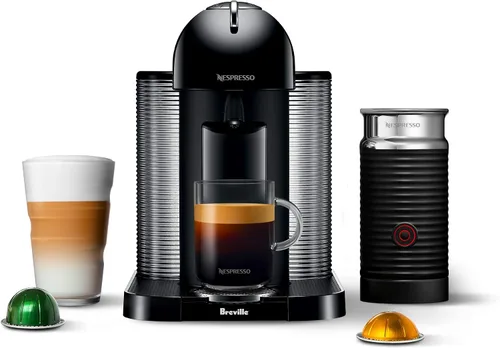Miniatura 9 de Nespresso Vertuo Cafetera de café y espresso de Breville, color negro mate con espumador de leche Aeroccino