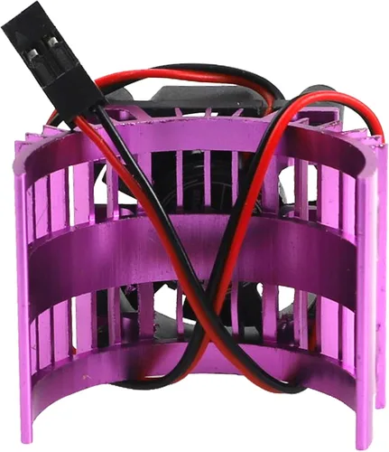 Miniatura 5 de Share Goo Disipador de calor de aleación con ventilador de enfriamiento de 5 V para 1/10 coche 540 550 3650 motor sin escobillas motor RC auto