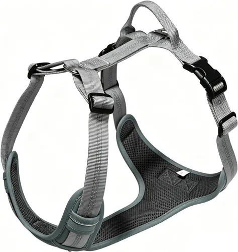Miniatura 12 de Arnés para perro sin tirones, chaleco ajustable con clips de correa de metal delanteros y traseros, reflectante para paseos nocturnos seguros