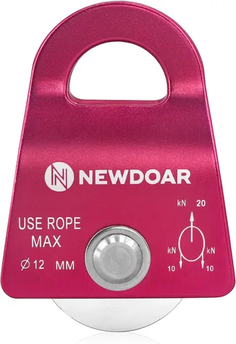 Miniatura 9 de NewDoar Micro Mobile Single Polea, 20kN (4500 lb) Max Rope 1/2 in para aparejos arboristas escalada rescate, certificado CE