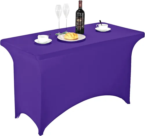 Miniatura 175 de FORLIFE - Funda de mesa de elastano, mantel ajustado de 4 pies para mesas rectangulares, funda elástica para patio, universal para bodas, banquetes