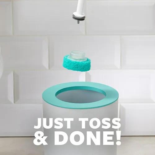 Miniatura 4 de Sistema de limpieza para inodoro Scotch-Brite Power Scour, limpiador de taza de inodoro con pastillas de almohadilla de fregado desechables, incluye