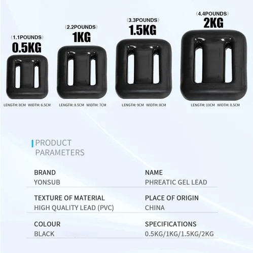 Miniatura 3 de Pesas de buceo de borde diseñadas para el cinturón de peso de buceo, color negro (1lb-4.5lb / 0.5kg-2kg) Pesos de buceo con plomo recubierto