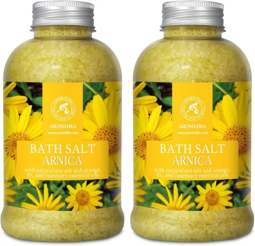Miniatura 10 de Sales de baño de árnica de 21.16 onzas – Aceites esenciales de romero y abeto 100% naturales – sal marina Arnica 21.16 oz – Lo mejor para el baño
