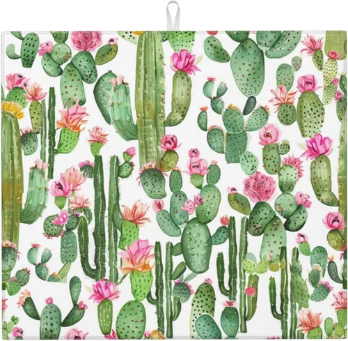 Miniatura 31 de Tapete de secado de platos de hojas de otoño para encimeras de 18 x 16 pulgadas, almohadilla protectora para escurridor de platos con lazo