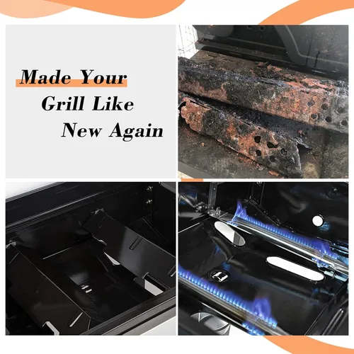 Miniatura 4 de Piezas de repuesto para parrilla Dyna-Glo DGF350CSP DGF350CSP-D, paquete de 2 protectores térmicos y tubos de quemador para parrillas Dyna-Glo