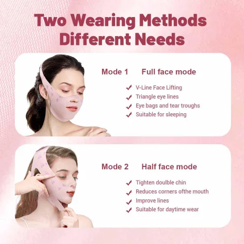 Miniatura 4 de Correa de elevación facial en V, correa de barbilla para dormir, reductor de barbilla doble para mujeres, eliminador de escultor de línea