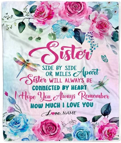 Miniatura 15 de Manta personalizada con texto en inglés «To My Sister from Brother I Love You Hugs» (texto en inglés) con texto en inglés «To My Sister», «I Love
