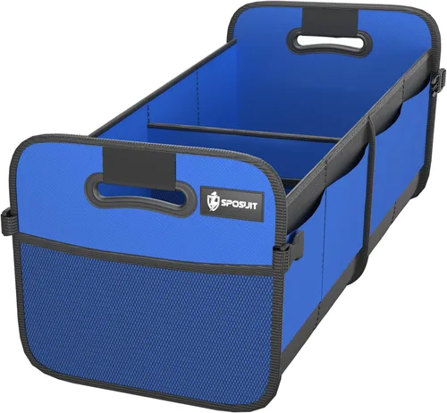 Miniatura 11 de Sposuit Organizador de maletero para automóvil, almacenamiento plegable de 70 litros con 11 bolsillos y asas reforzadas, organizadores de maletero