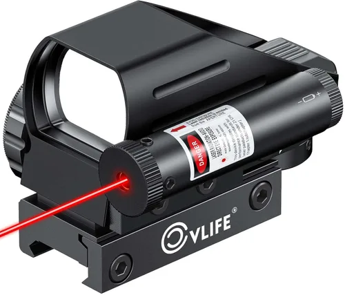 Punto de mira CVLIFE 1x22x33 rojo y verde, 4 patrones con pistola 2mW vista láser