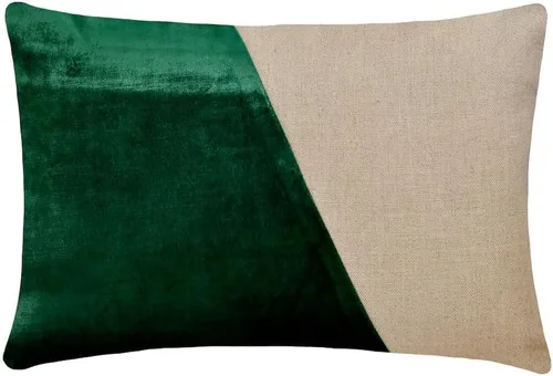 Miniatura 27 de Fabric Mart Direct Funda de cojín para sofá, fundas de cojín decorativas de color verde y gris, de 12 x 12 pulgadas, almohadas de retazos de bloques