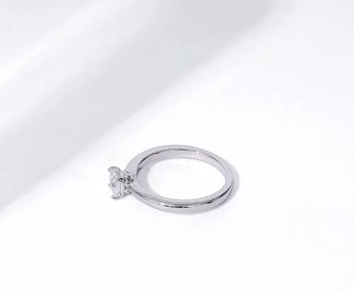 Miniatura 5 de Tienda Collection Platinum or Gold plated Sterling Silver Princess-Cut Solitaire Ring made with Infinite Elements Cubic Zirconia