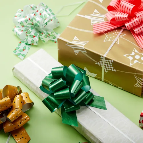 Miniatura 7 de JOYIN 24 lazos de cinta de Navidad (5 pulgadas de ancho); accesorio de envoltura de regalo fácil y rápido para regalos, lazos, cestas, decoración