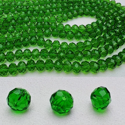 Miniatura 23 de Cuentas de vidrio Rondelle de 0.079 in para hacer joyas, cuentas espaciadoras de Briolette Crytal facetadas para pulseras, collares, aretes