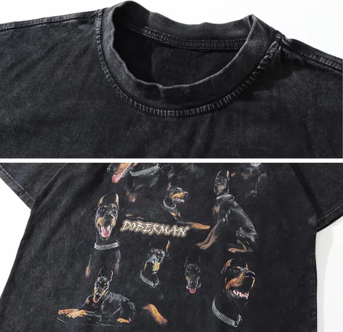 Miniatura 6 de Aelfric Eden Camisetas gráficas Doberman Washed Camiseta VintageLoose Harajuku Summer Tops