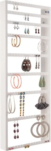 Miniatura 13 de Angelynn's Luka - Organizador de aretes montado en la pared, solo para aretes pequeños, aretes colgantes de poste, estante colgante de Bronce frotado