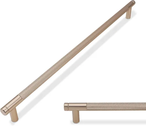 Miniatura 18 de Paquete de 10 tiradores para gabinete de cocina, tiradores mate negro y bronce champán, tiradores de cajón estriados negros, herrajes de cocina
