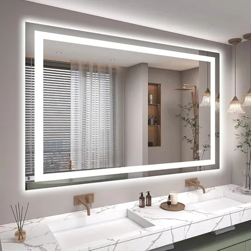 Miniatura 24 de Hivone Espejo de Baño LED de 24X32 con Luces, Antivaho, Regulable, Retroiluminado + Iluminado Frontal, Espejo Inteligente de Tocador de Baño