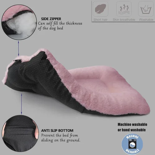 Miniatura 6 de Cama para Jaula de Perros Lavable para Perros XXS, de Lujo, de Piel Sintética Gruesa, Esponjosa, Cómoda, Almohadilla de Jaula Antideslizante, Tapete
