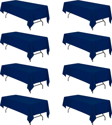 Miniatura 89 de BRILLMAX 6 Pack de Manteles Azul Marino para Mesas Rectangulares de 8 Pies 90 x 156 Pulgadas - 8 pies Mantel Rectangular a Granel de Lino