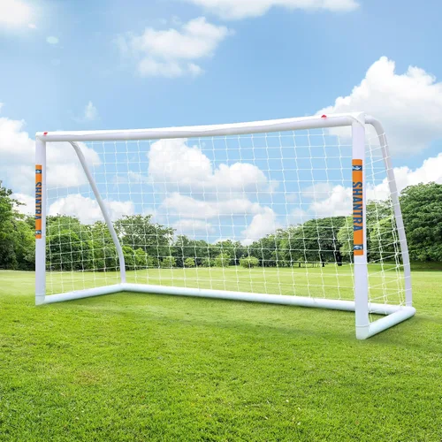 Miniatura 11 de SHANTRA Portería de fútbol de 12 x 6/10 x 6.5/8 x 5/6 x 4 pies para patio trasero, redes de fútbol de tamaño completo para niños y adultos, portería