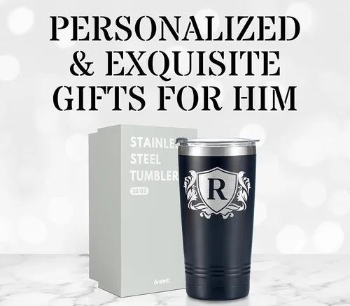 Miniatura 7 de Onebttl Regalos personalizados para hombres con iniciales, vaso de viaje con monograma para él, tazas de café personalizadas, regalos únicos