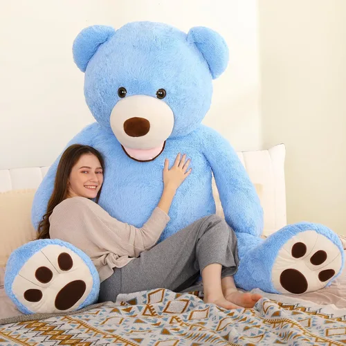 Miniatura 34 de MorisMos Oso de peluche gigante, animales de peluche grandes de 39 pulgadas con huellas grandes, osos de peluche, regalo para niños, morado