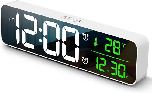 Miniatura 11 de Reloj digital de pantalla grande, reloj despertador para sala de estar, oficina, decoración de dormitorio, LED eléctrico con cable, pantalla