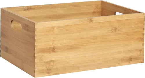 Miniatura 9 de ANMINY Juego de 4 cajas de madera anidables para almacenamiento, contenedores de almacenamiento de madera de bambú, cajas de almacenamiento