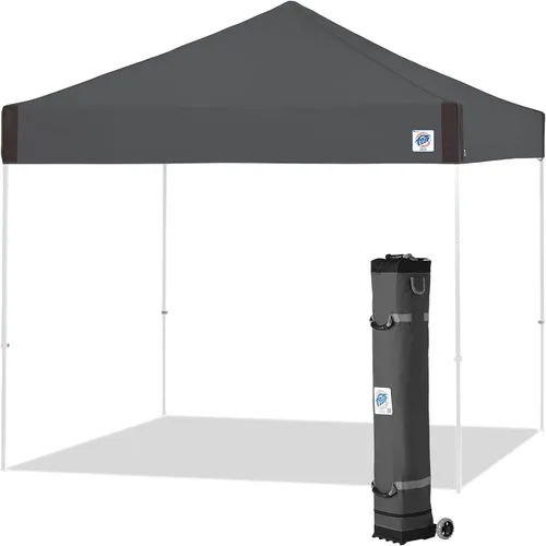 Miniatura 14 de E-Z UP Pyramid Toldo de Refugio Instantáneo Carpa Desplegable, 10' x 10' con Bolsa Rodante Wide-Trax y Juego de 4 Estacas, Azul Real