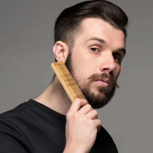 Miniatura 2 de Beavorty 5 peines de madera de bambú antiestático peine de madera natural peine de madera natural bigote peinado bolsillo peine para mujeres hombres