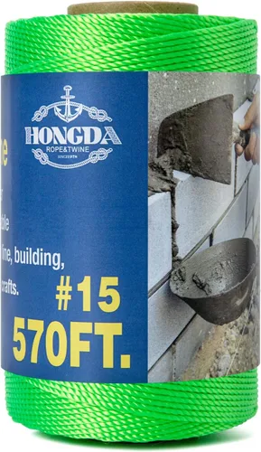 Miniatura 10 de HONGDA Mason Line - Cuerda de polipropileno torcido #18 de 215 pies, perfecta para trabajos de mampostería y para el diseño de construcción general