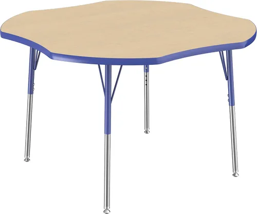 Miniatura 18 de FDP Clover Mesa de Actividades Escolar y de Oficina (48 x 48 pulgadas), patas estándar con deslizadores giratorios para entornos de asientos