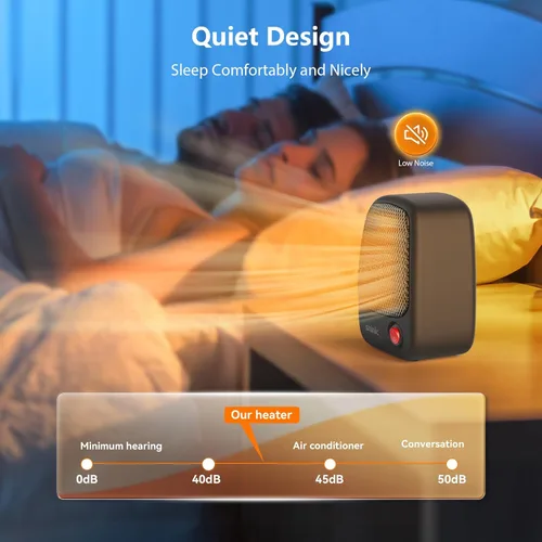 Miniatura 6 de shinic Calentador de espacio pequeño, calentador eléctrico portátil de cerámica PTC de 500 W con calentamiento rápido, protección contra Paquete
