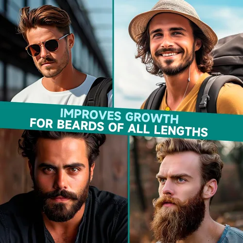 Miniatura 7 de Aceite para el crecimiento de la barba, aceite de biotina para barba de concentración 2X para hombres (2 onzas), aceite natural para barba