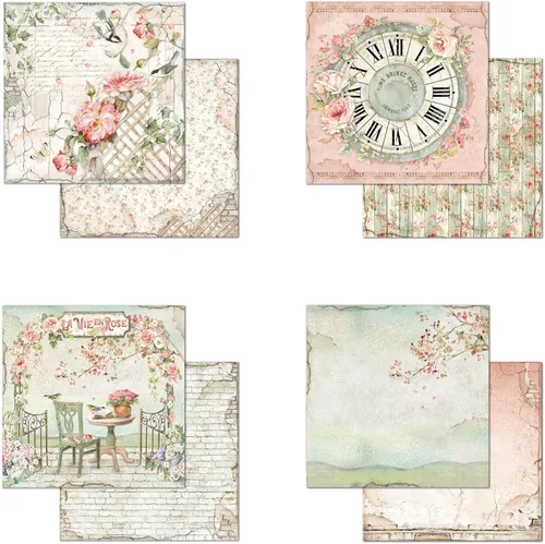 Miniatura 3 de STAMPERIA INTERNATIONAL, KFT Scrapbooks - Bloc de papel de 8 x 8 pulgadas, 10 unidades, rosa de casa, 20.3 x 20.3 (8 x 8 pulgadas), multicolor
