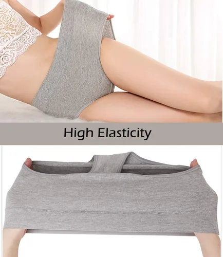 Miniatura 3 de UMMISS - Ropa interior de algodón de cintura alta para mujer cobertura completa suave cómoda multi paquete