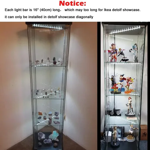 Miniatura 6 de Kit de barra de luz con pantalla LED, (4) tiras de luces conectables enchufables de 16 pulgadas para gabinete de exhibición grande, serie + conexión