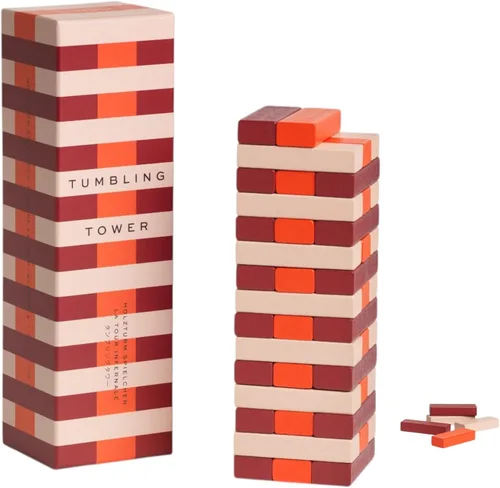 Miniatura 6 de PrintWorks Play – Torre de rodar, elegante juego de apilamiento de bloques de madera para adultos en diseño decorativo listo para exhibir