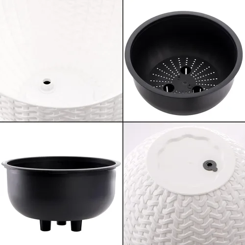 Miniatura 4 de Foraineam Paquete de 2 macetas dobles con diseño de macetas colgantes de riego automático para plantas y flores para interiores y exteriores