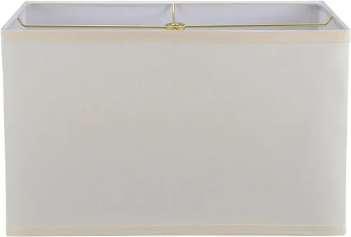 Miniatura 4 de Aspen Creative 32036 Pantalla de lámpara rectangular de estilo transicional con construcción de araña de forma rígida en color blanco hueso, 14