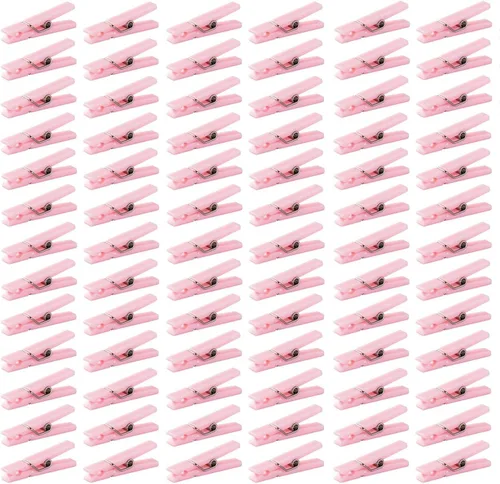 Miniatura 9 de 50 alfileres de ropa rosas para juego de baby shower, mini pinzas de plástico premium de 1.4 pulgadas, mini alfileres de ropa reutilizables