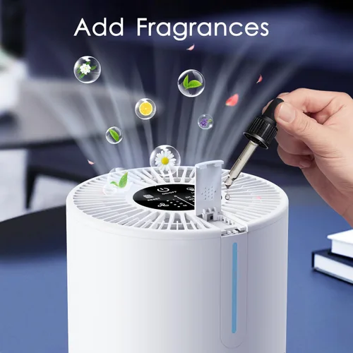 Miniatura 7 de MOOKA Purificadores de aire M01 para dormitorio y hogar, 430 pies cuadrados con 2 filtros adicionales, filtro HEPA H13, pequeño purificador de aire