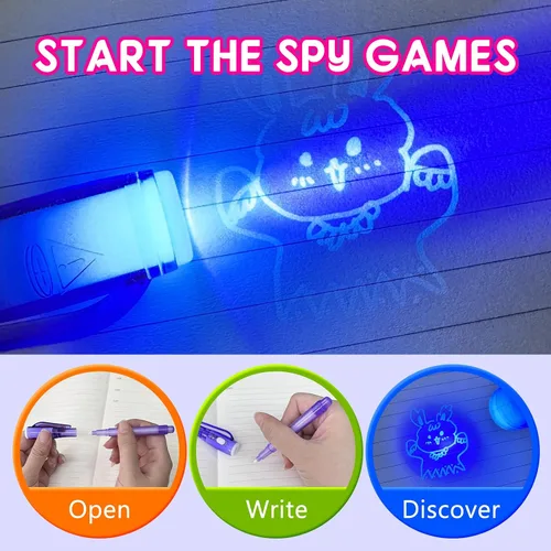 Miniatura 3 de Juego de Tinta Invisible Espía para Niños, Juguetes de Regalo de Fiesta para Niñas y Niños, Marcadores Mágicos para Niñas y Niños, Diversión al Aire