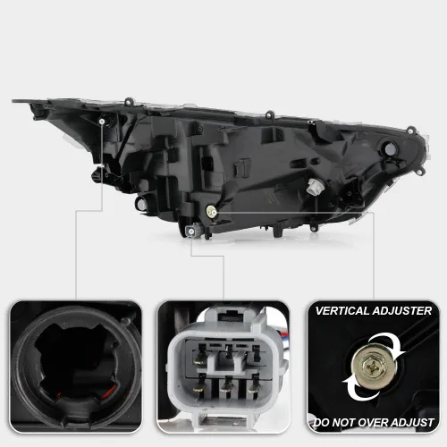 Miniatura 3 de ACANII - Para [estilo sin proyector] 2019-2021 Toyota RAV4 bisel negro LED faros delanteros montaje izquierda + derecha par