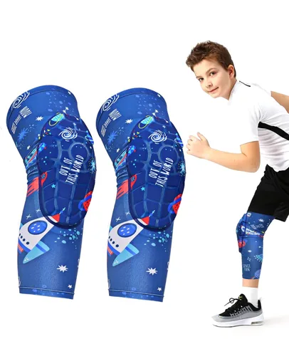Miniatura 9 de AceList Rodilleras/Guantes de compresión para niños/jóvenes de 5-15 años, protectores de rodilla y codo de nido de abeja para deportes