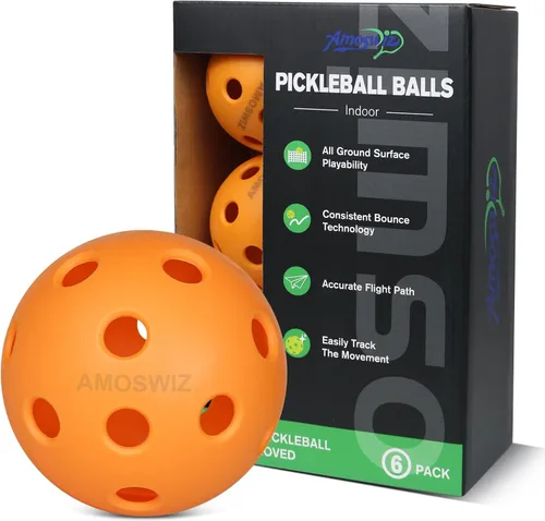 Miniatura 12 de Indoor Pickleball Balls, 6/12 Pack of 26 Holes Pickleballs, USAPA Approved Indoor Pickleballs Set, High Visibility Durable Pickle Balls for Training